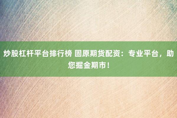 炒股杠杆平台排行榜 固原期货配资：专业平台，助您掘金期市！