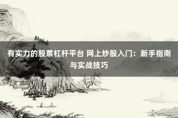 有实力的股票杠杆平台 网上炒股入门：新手指南与实战技巧