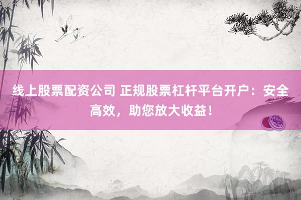 线上股票配资公司 正规股票杠杆平台开户：安全高效，助您放大收益！