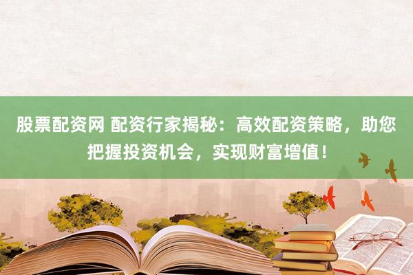 股票配资网 配资行家揭秘：高效配资策略，助您把握投资机会，实现财富增值！