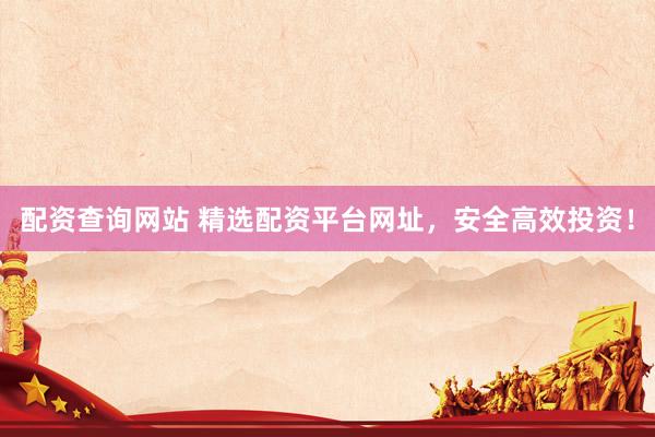配资查询网站 精选配资平台网址，安全高效投资！