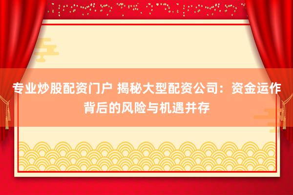 专业炒股配资门户 揭秘大型配资公司：资金运作背后的风险与机遇并存