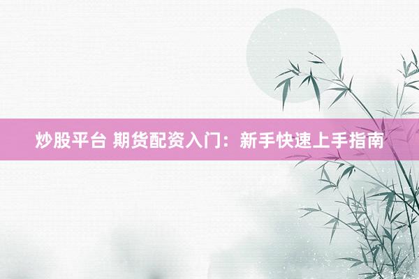 炒股平台 期货配资入门：新手快速上手指南