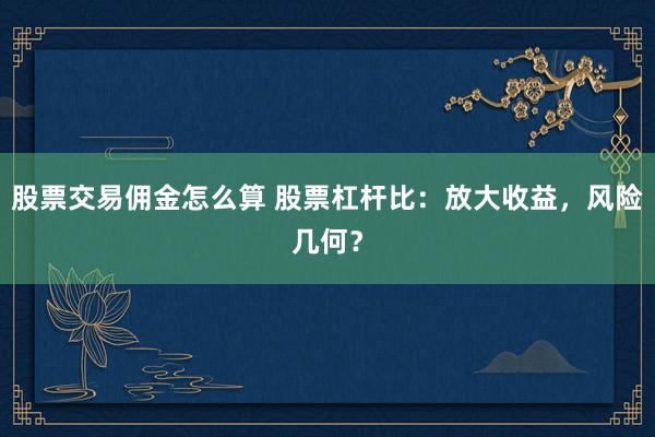 股票交易佣金怎么算 股票杠杆比：放大收益，风险几何？