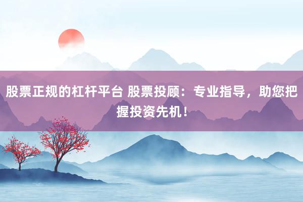 股票正规的杠杆平台 股票投顾:专业指导,助您把握投资先机!